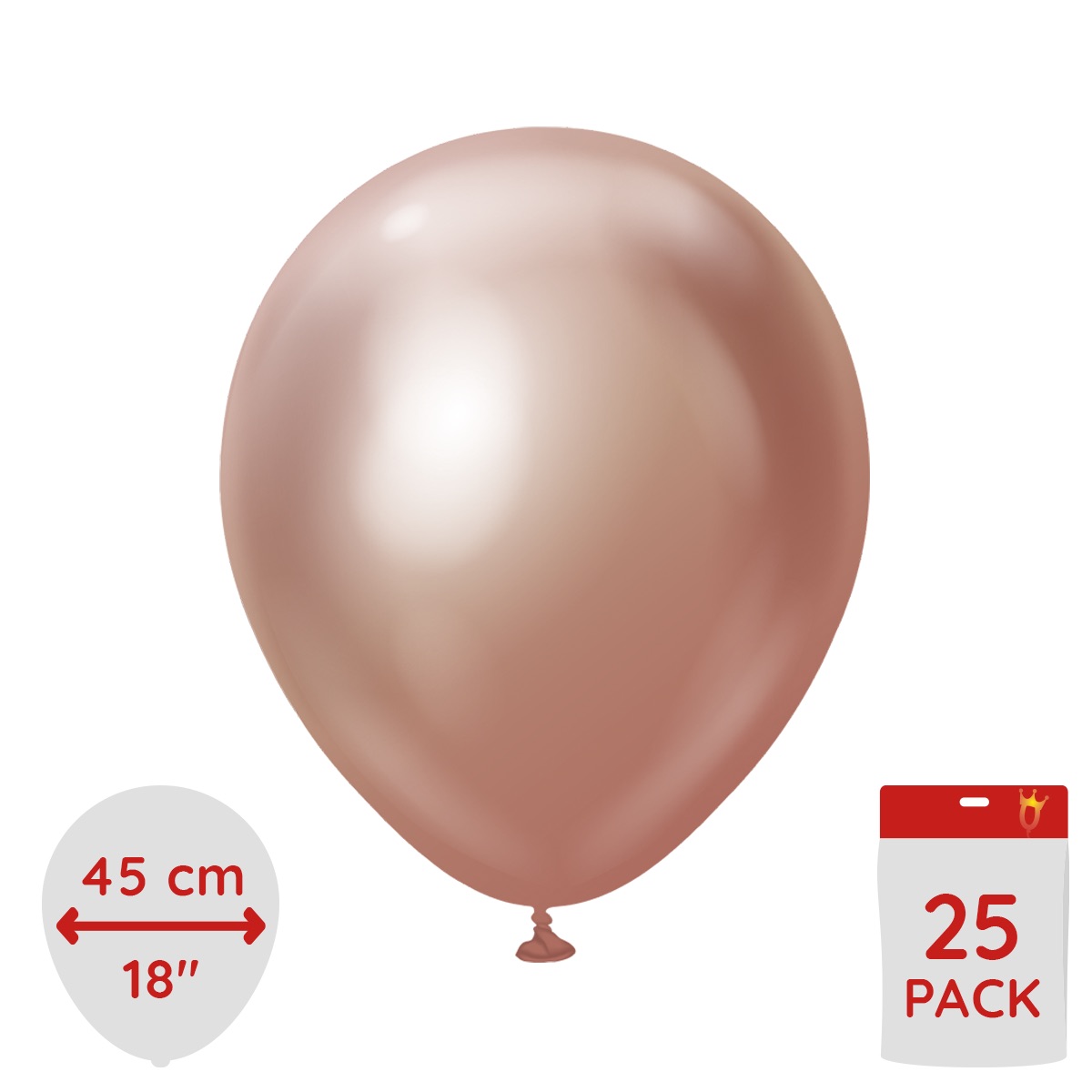 Latexballoons - Rose Gold Chrome 45 cm 25-pack