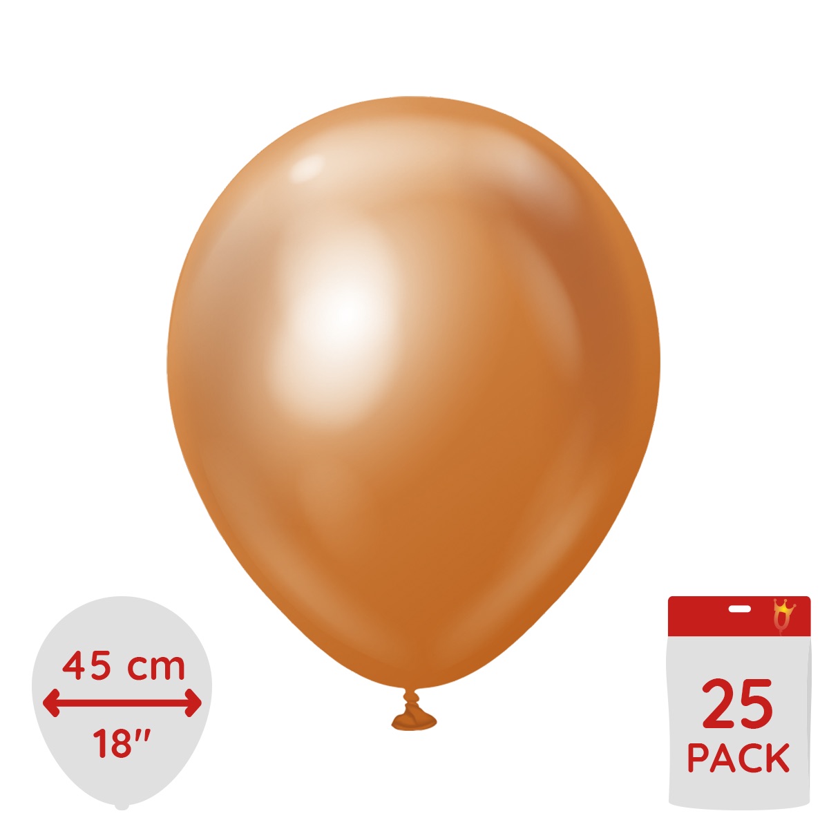 Latexballoons - Copper Chrome 45 cm 25-pack