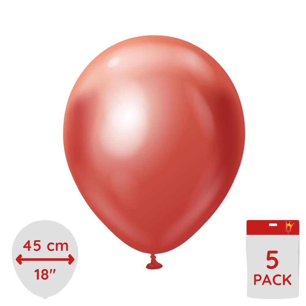 Latexballoons - Red Chrome 45 cm 5-pack