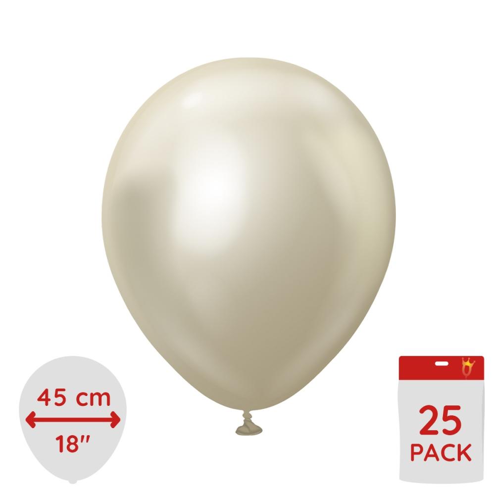 Latexballoons - White Gold Chrome 45 cm 25-pack