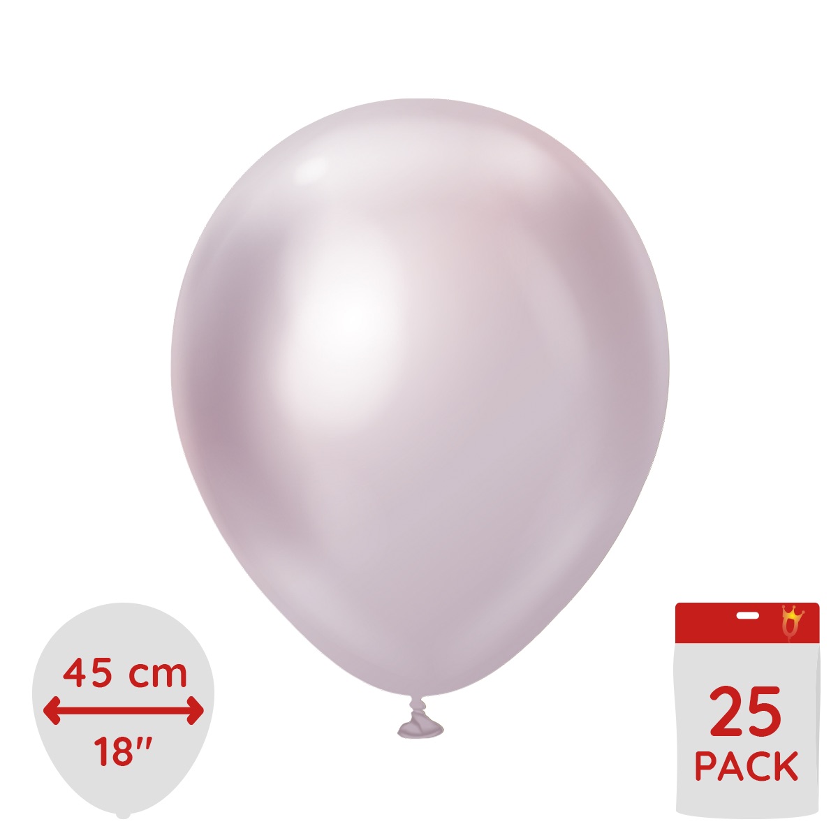 Latexballoons - Pink Gold Chrome 45 cm 25-pack