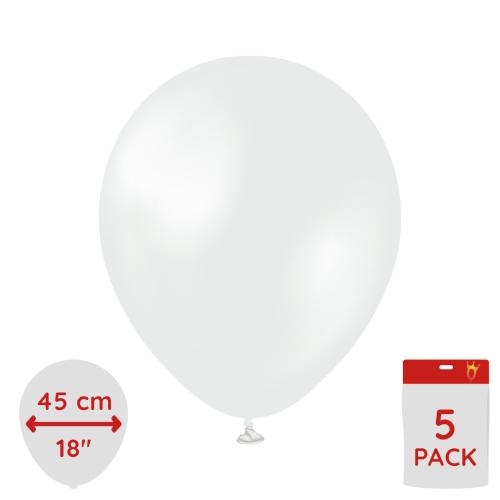 Latexballoons - Pearl White 45 cm 5-pack