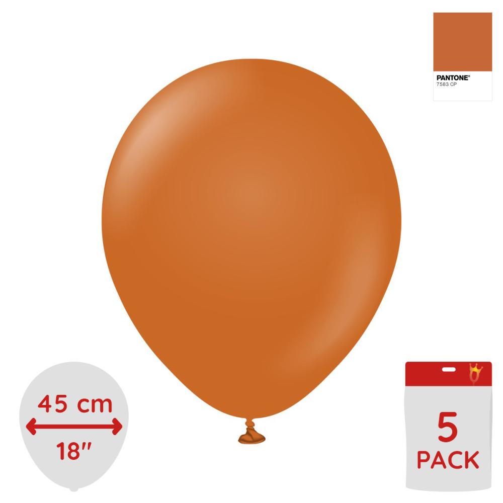 Latexballoons - Rust Orange 45 cm 5-pack