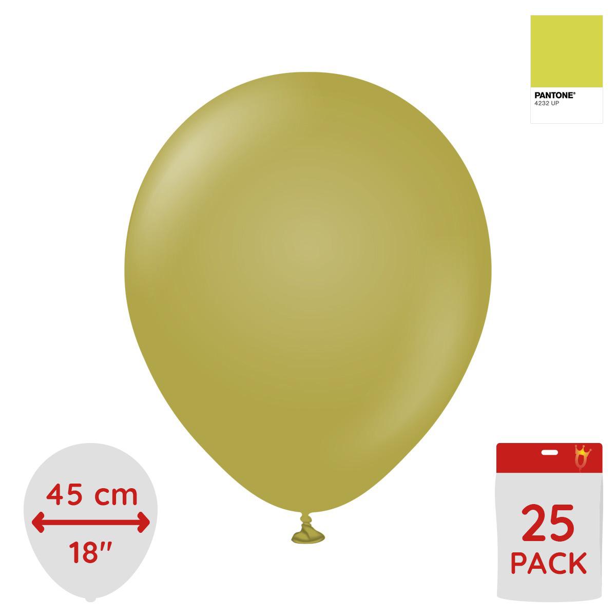 Latexballoons - Olive 45 cm 25-pack