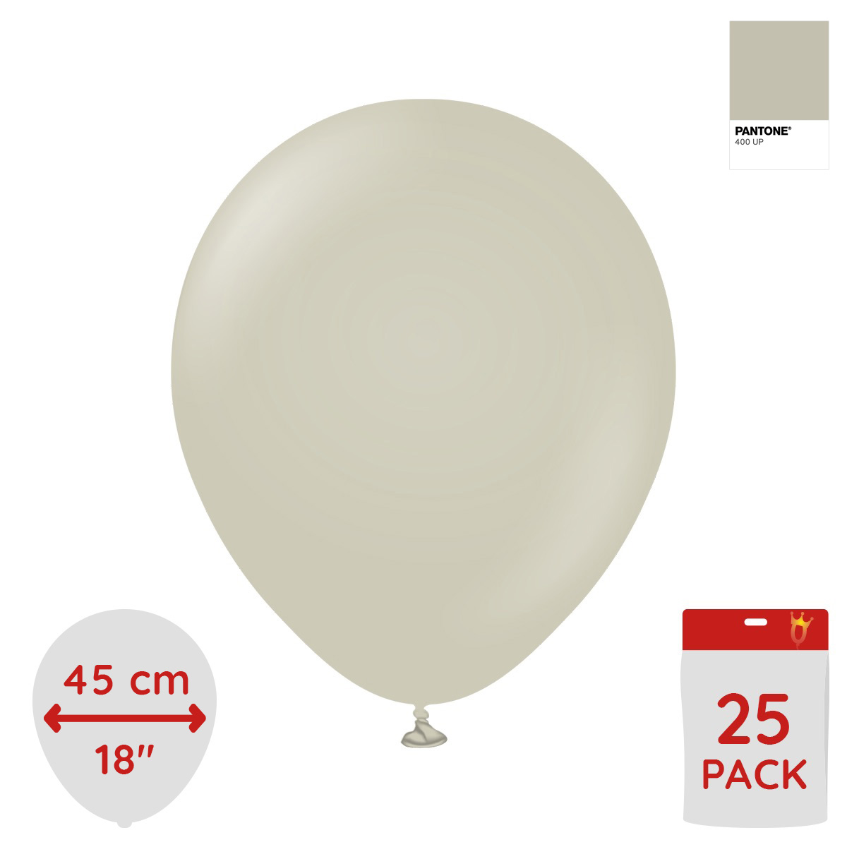 Latexballoons - Stone 45 cm 25-pack