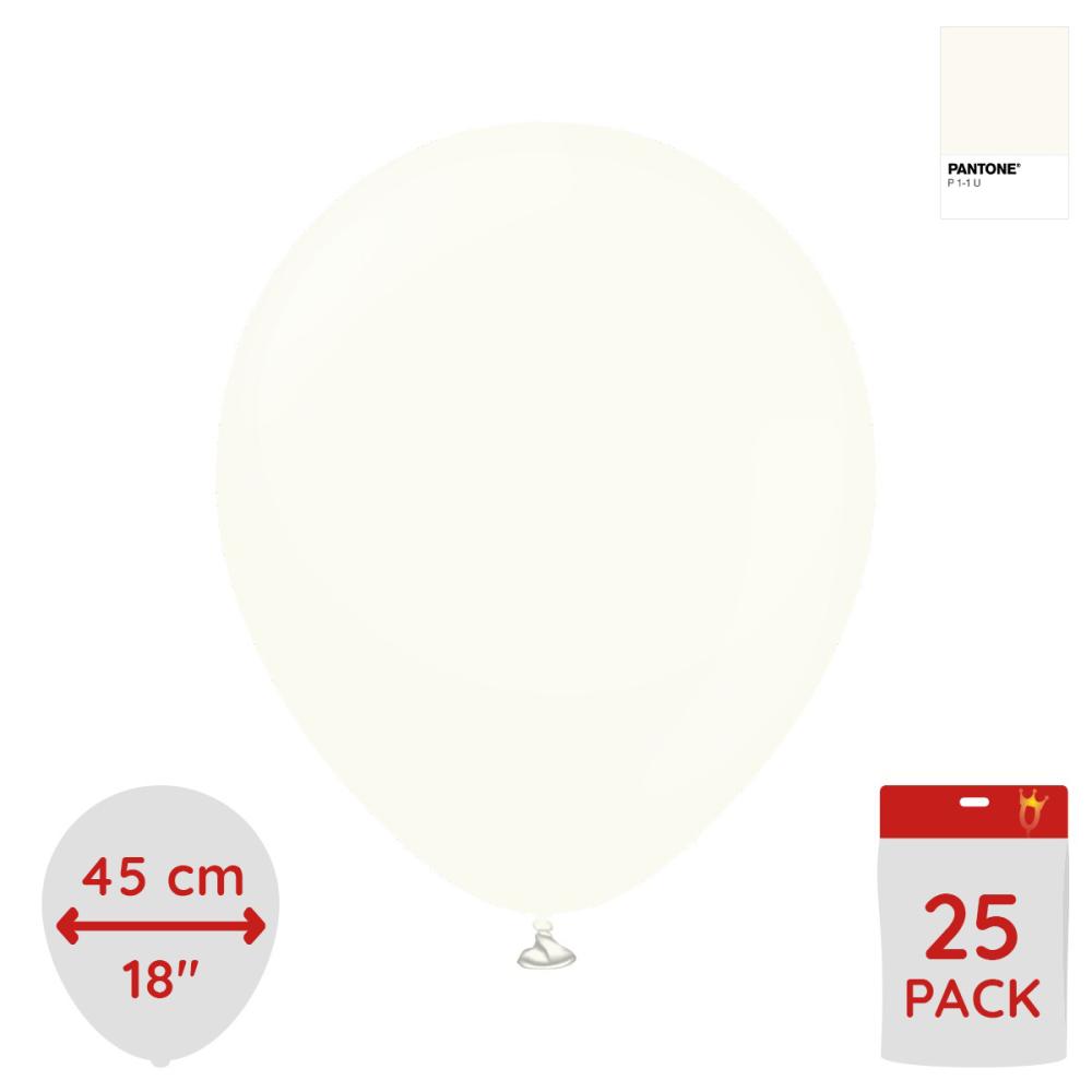 Latexballoons - Retro White 45 cm 25-pack
