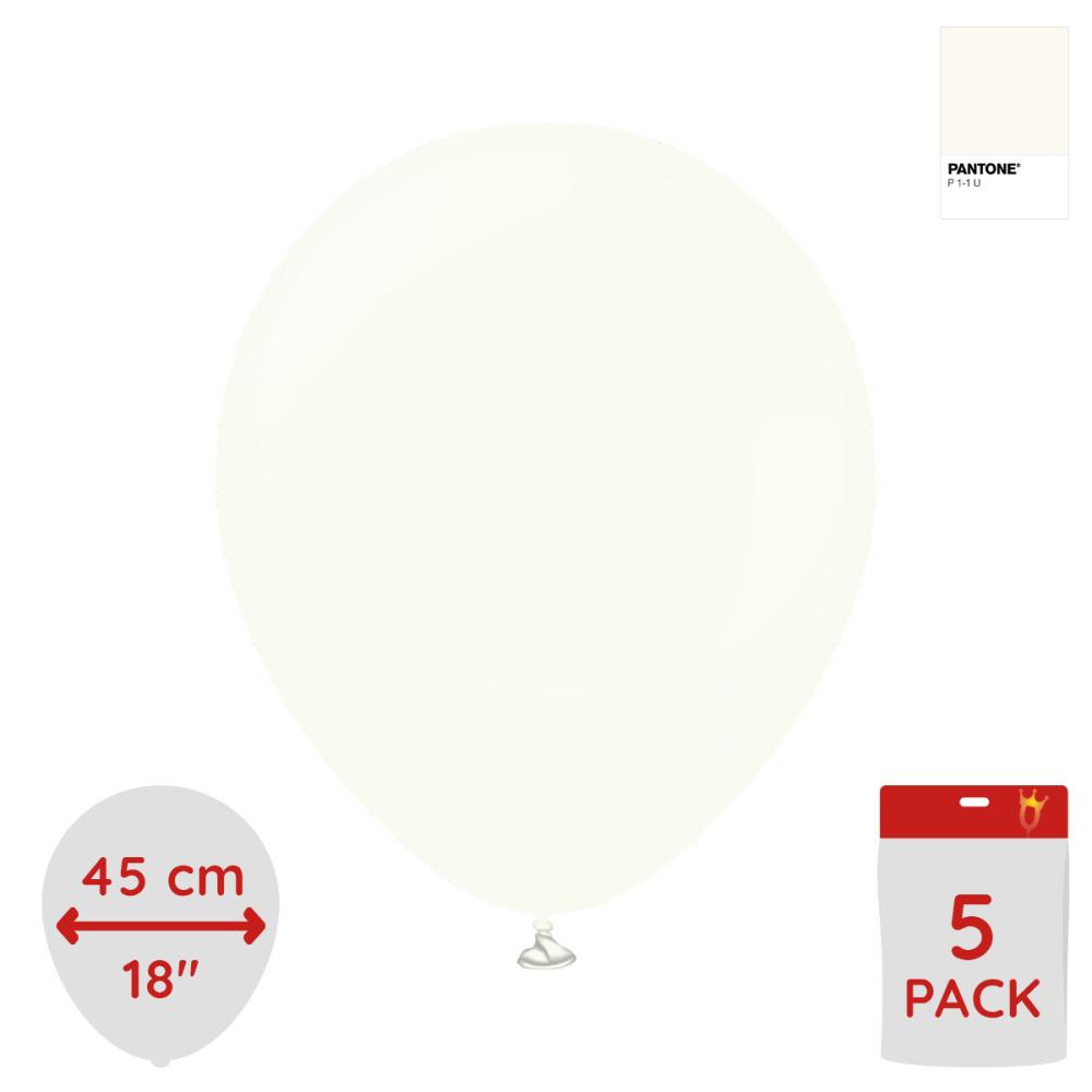 Latexballoons - Retro White 45 cm 5-pack