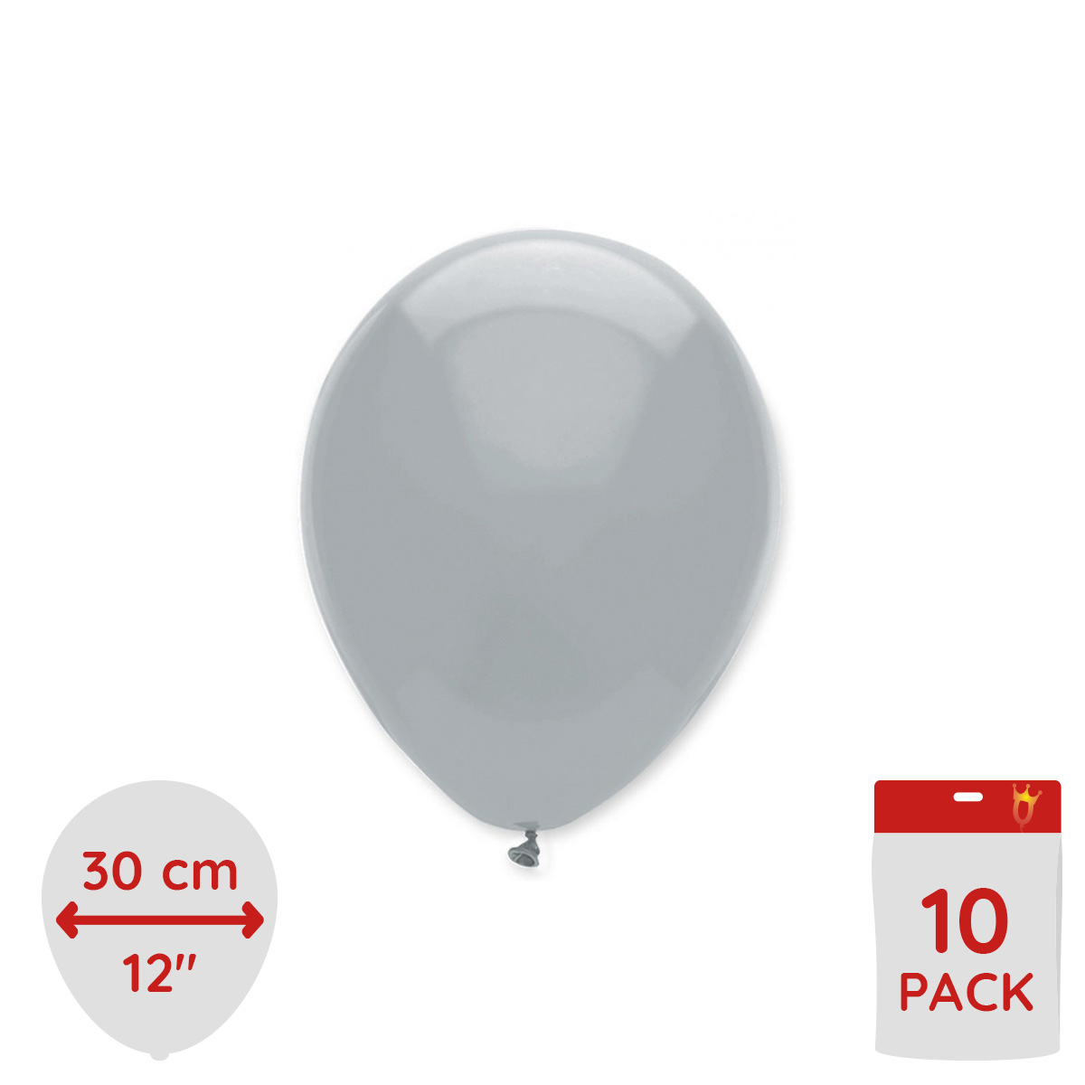Latexballonger - Grå 10-pack