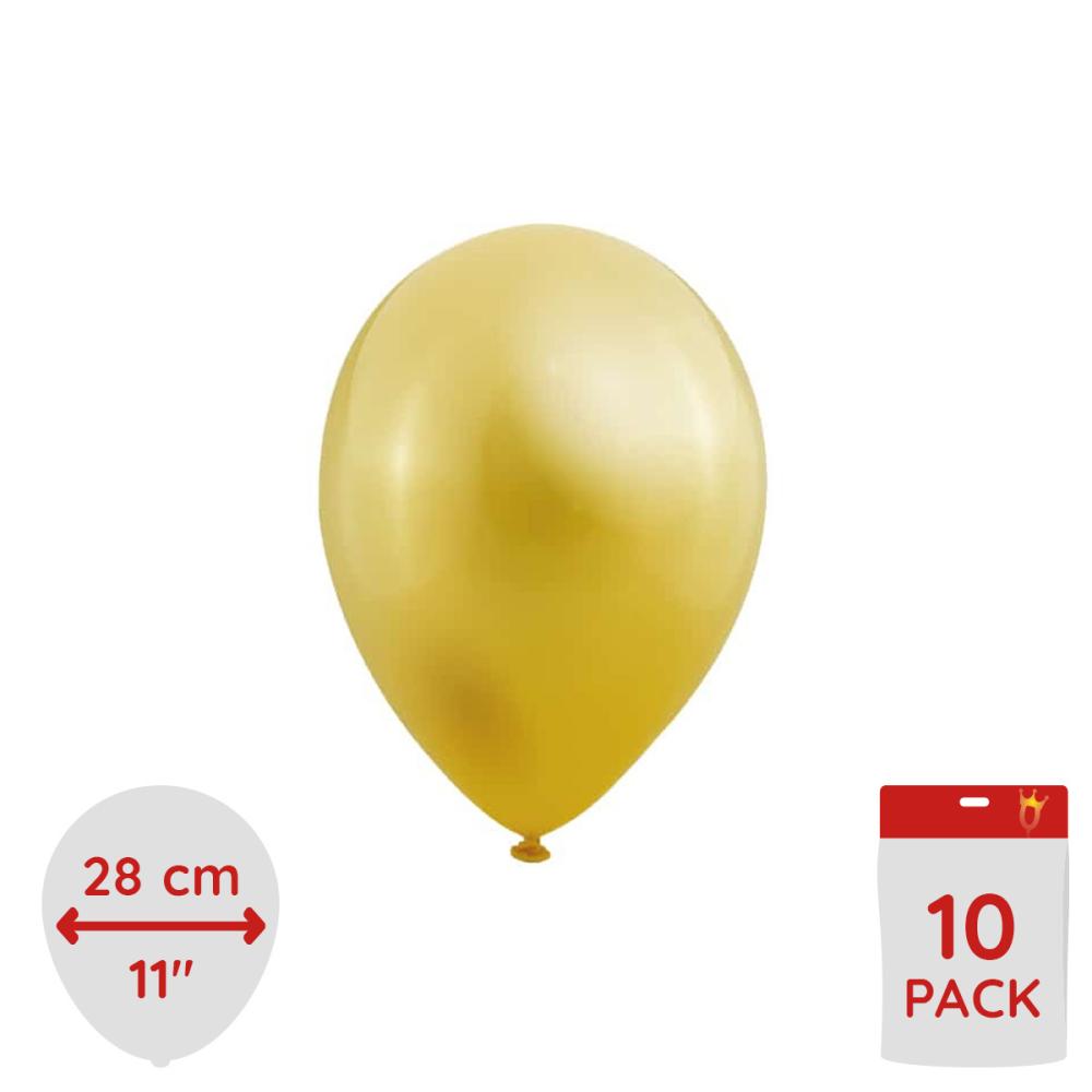 Latexballonger - Metallic Ljusgula 10-pack