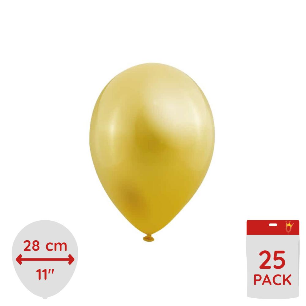 Latexballonger - Metallic Ljusgula 25-pack