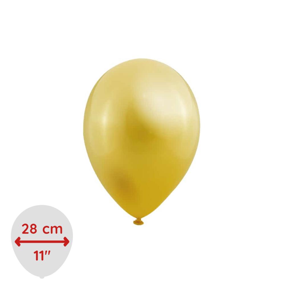 Latexballonger - Metallic Ljusgula 100-pack