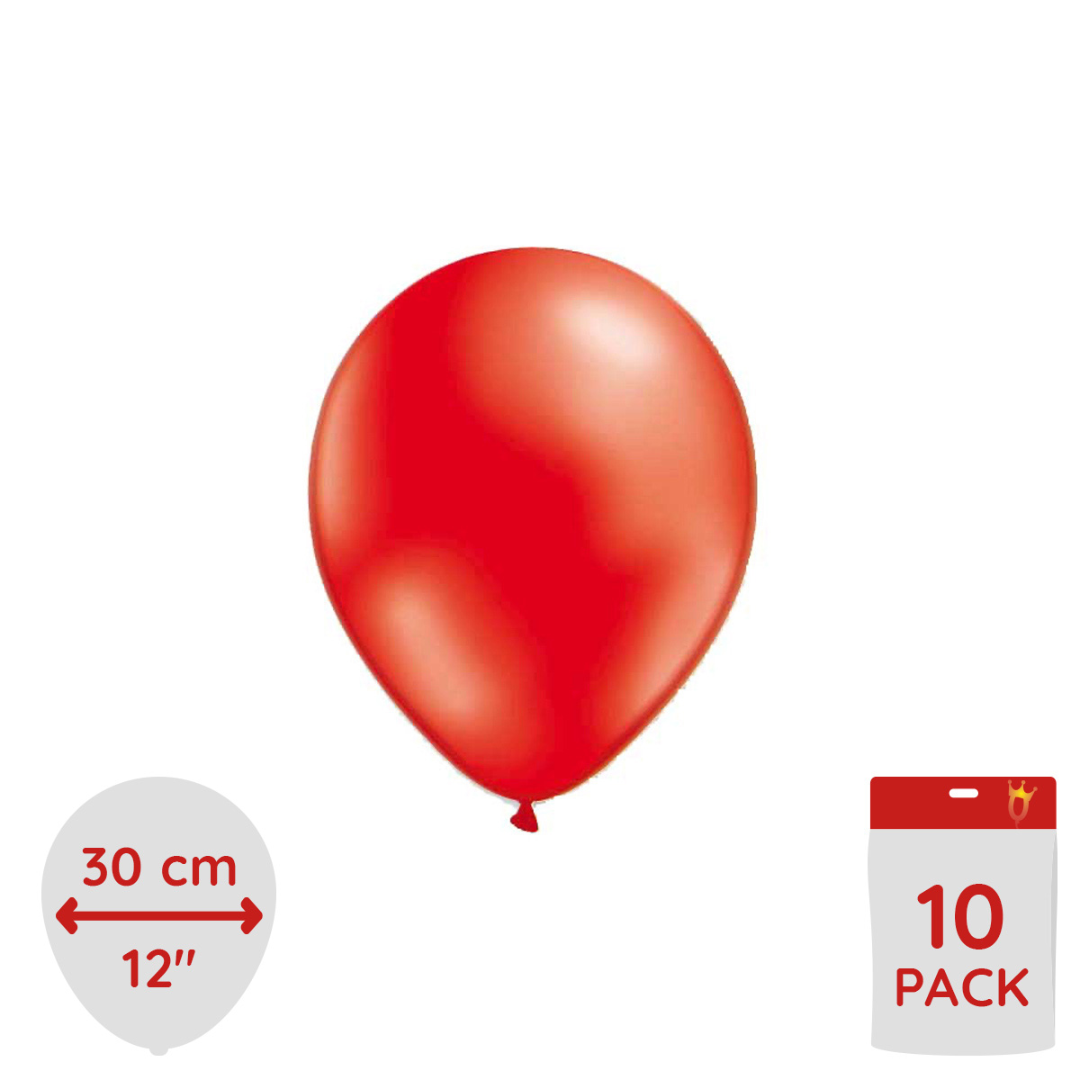 Latexballonger - Metallic Röda 10-pack