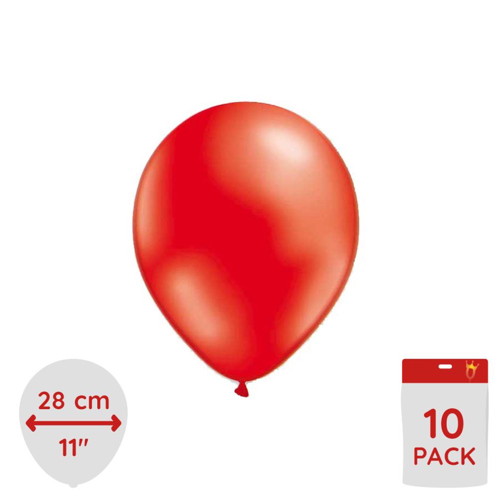 Latexballonger - Metallic Röda 10-pack