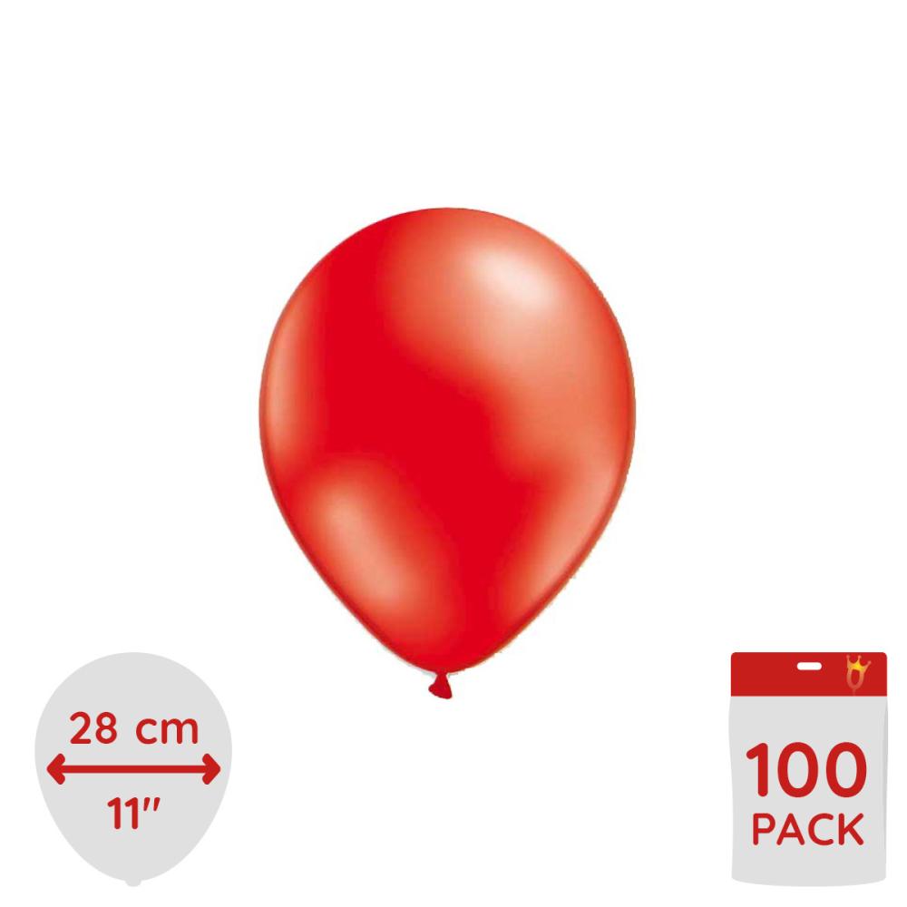 Latexballonger - Metallic Röda 100-pack