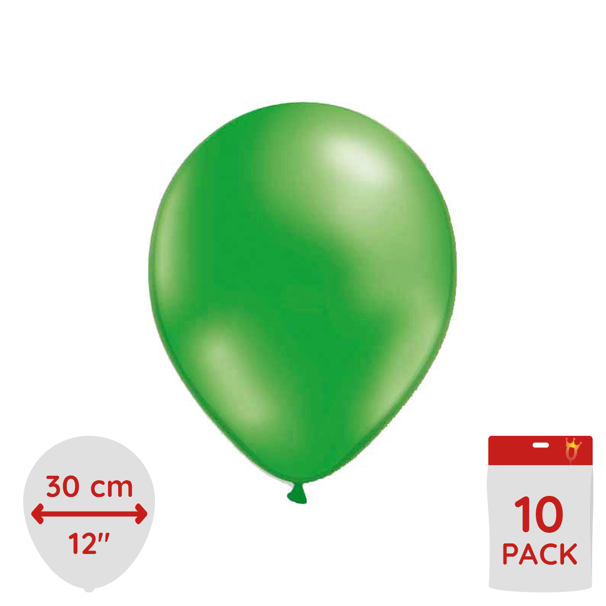 Latexballonger - Metallic Gröna 10-pack