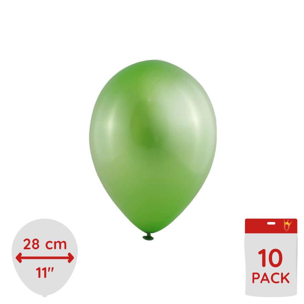 Latexballonger - Metallic Gröna 10-pack