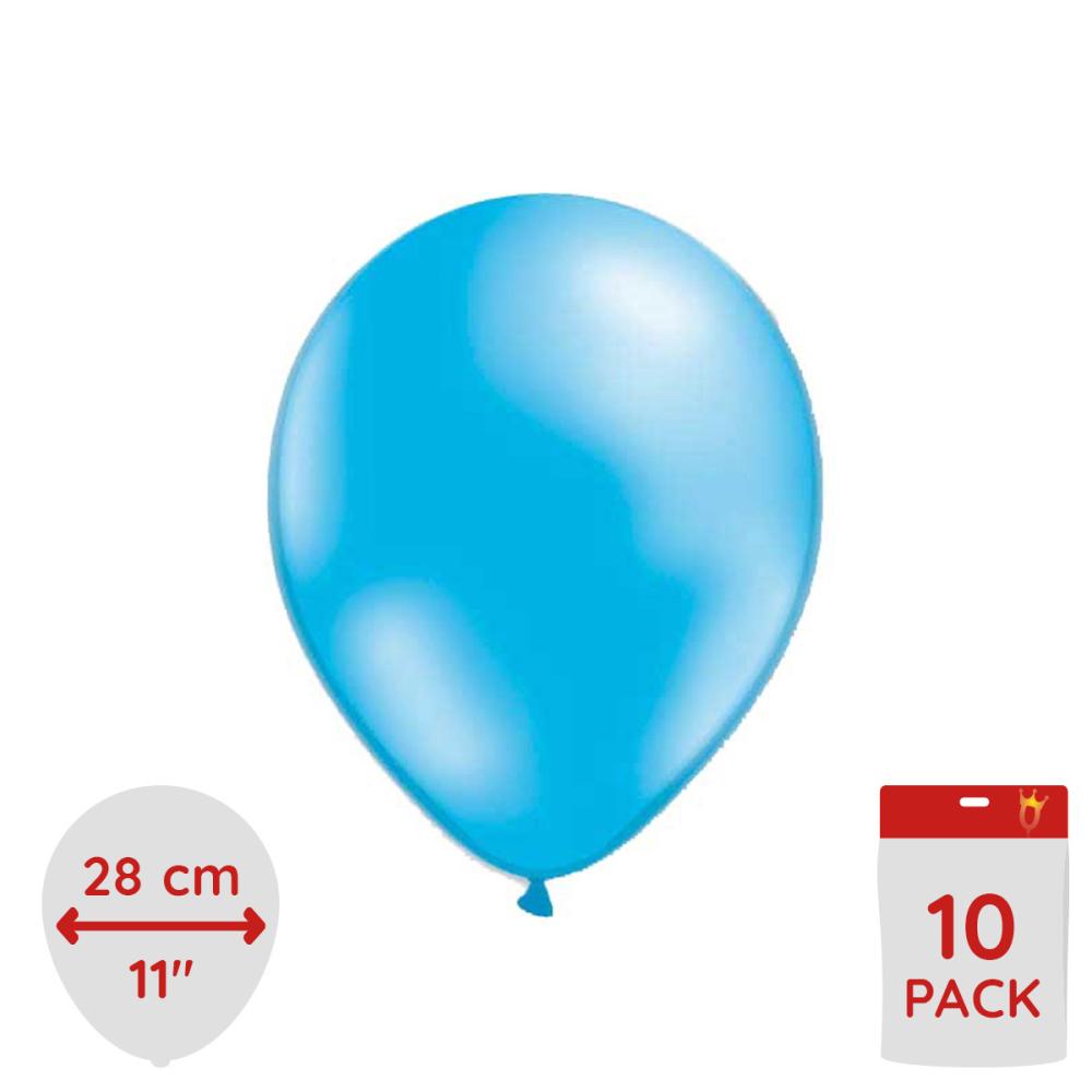 Latexballonger - Metallic Ljusblå 10-pack