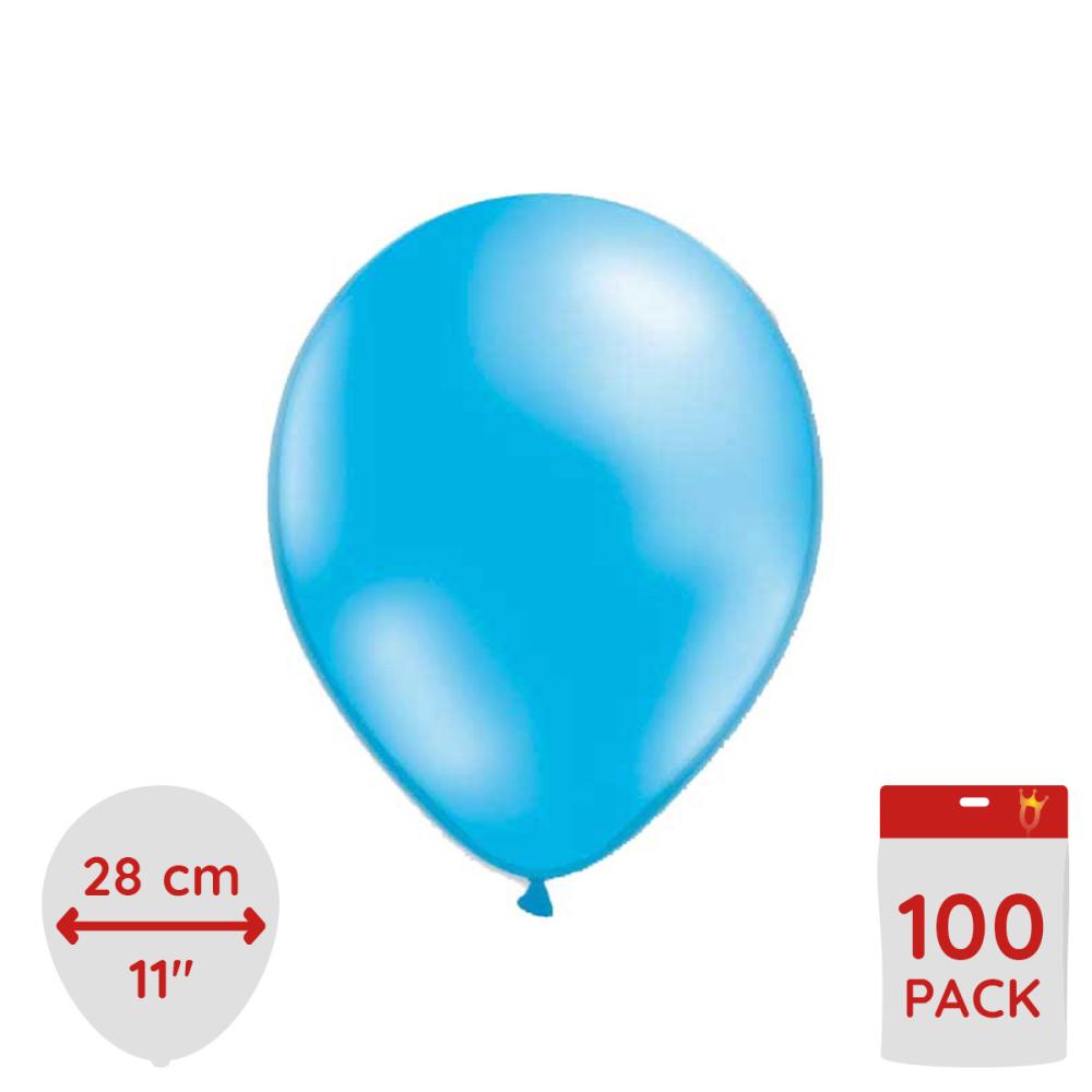 Latexballonger - Metallic Ljusblå 100-pack