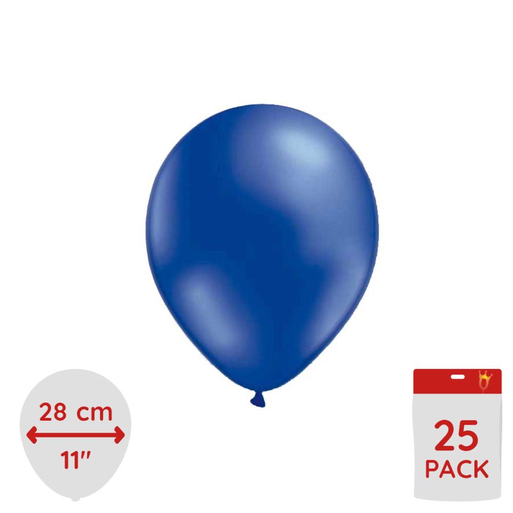 Latexballonger - Metallic Blå 25-pack