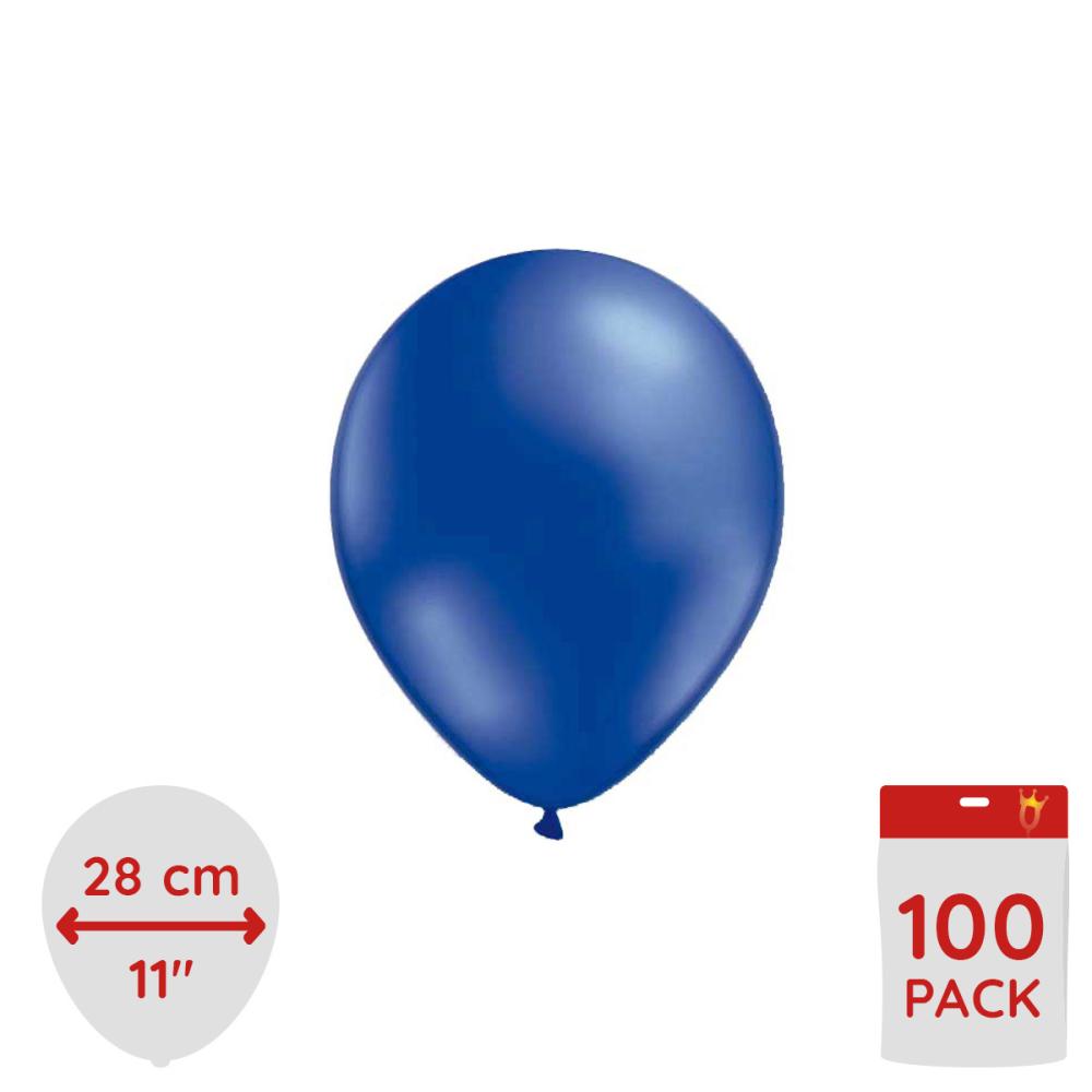 Latexballonger - Metallic Blå 100-pack
