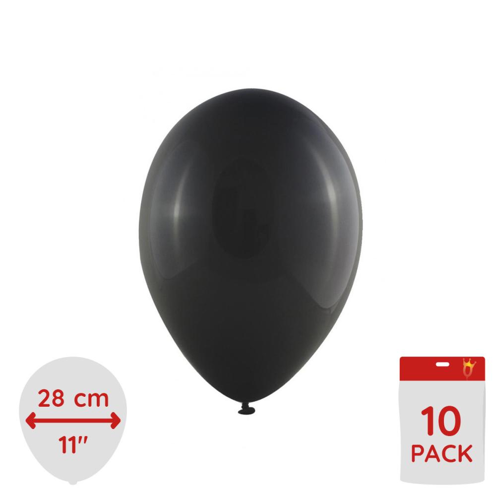 Latexballonger - Metallic Svarta 10-pack