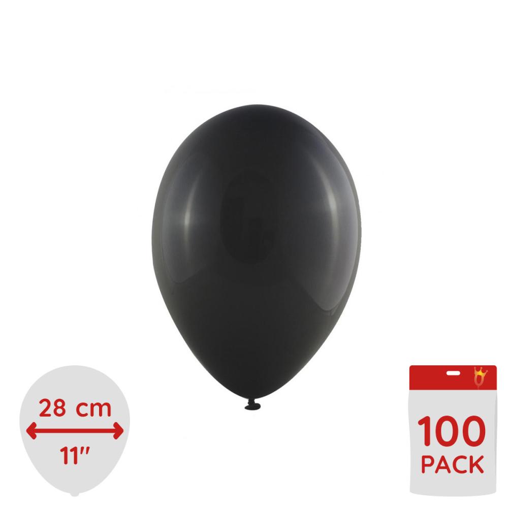 Latexballonger - Metallic Svarta 100-pack