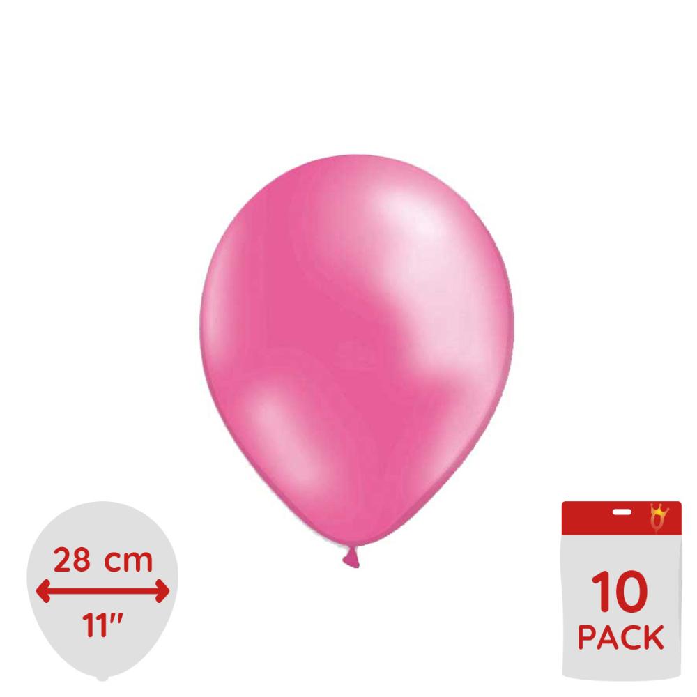Latexballonger - Metallic Rosa 10-pack