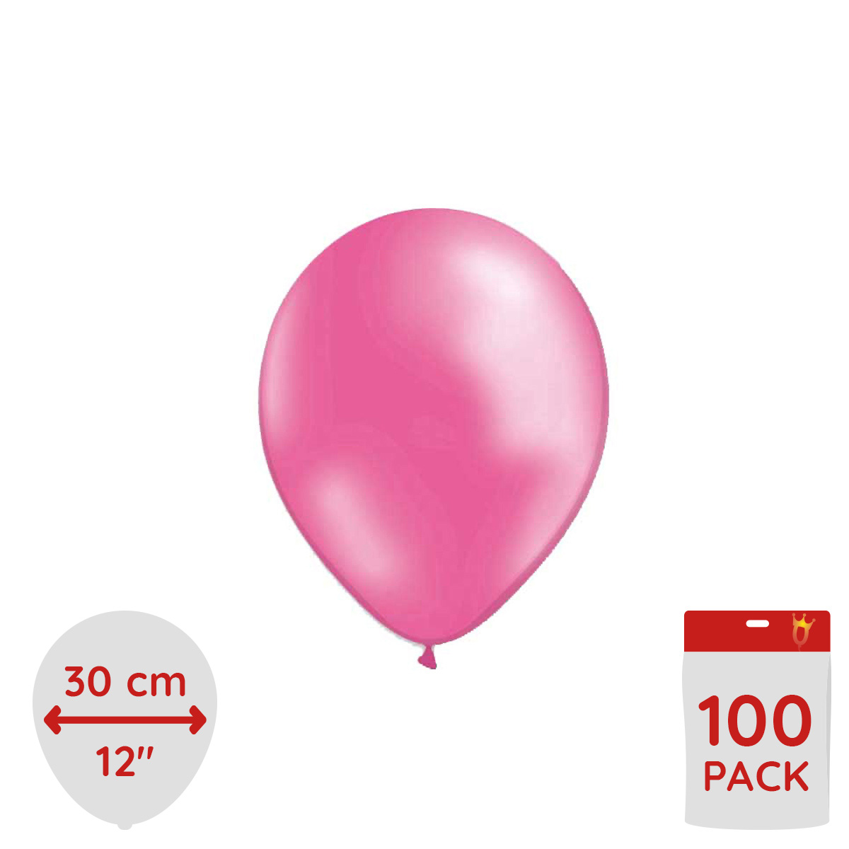 Latexballonger - Metallic Rosa 100-pack
