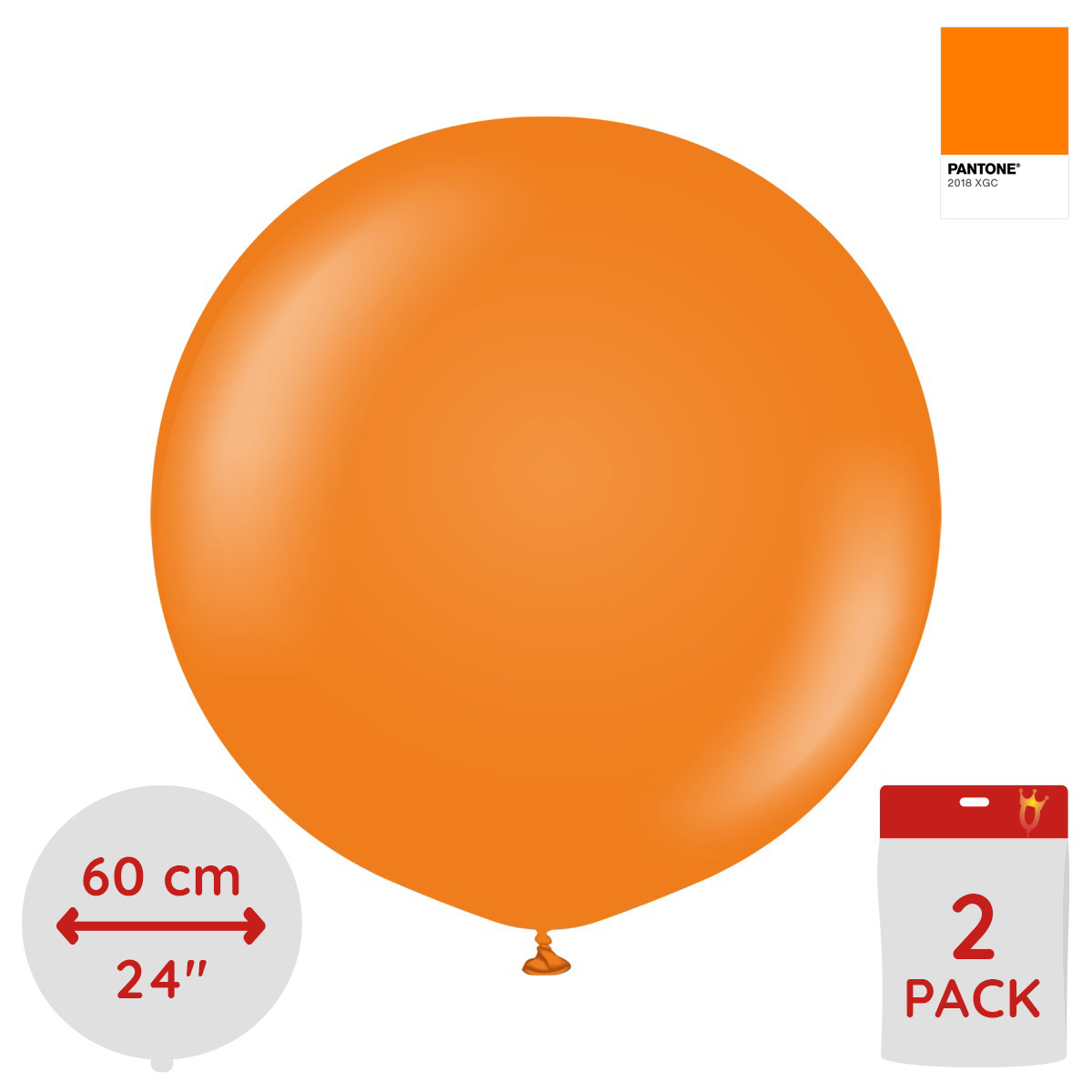 Latexballoons - Orange 60 cm 2-pack