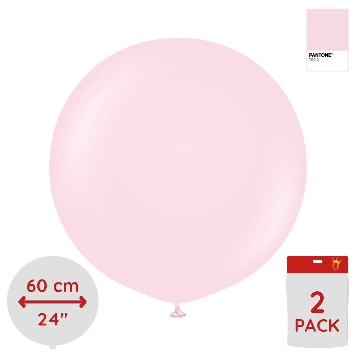 Latexballoons - Light Pink 60 cm 2-pack