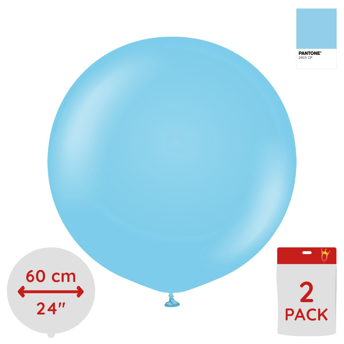 Latexballoons - Baby Blue 60 cm 2-pack
