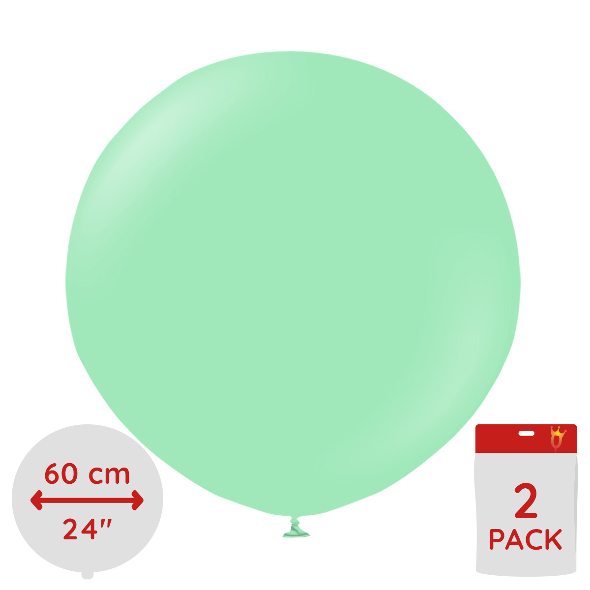 Latexballoons - Mint Green 60 cm 2-pack