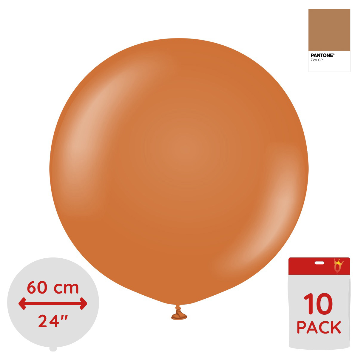 Latexballoons - Caramel Brown 60 cm 10-pack
