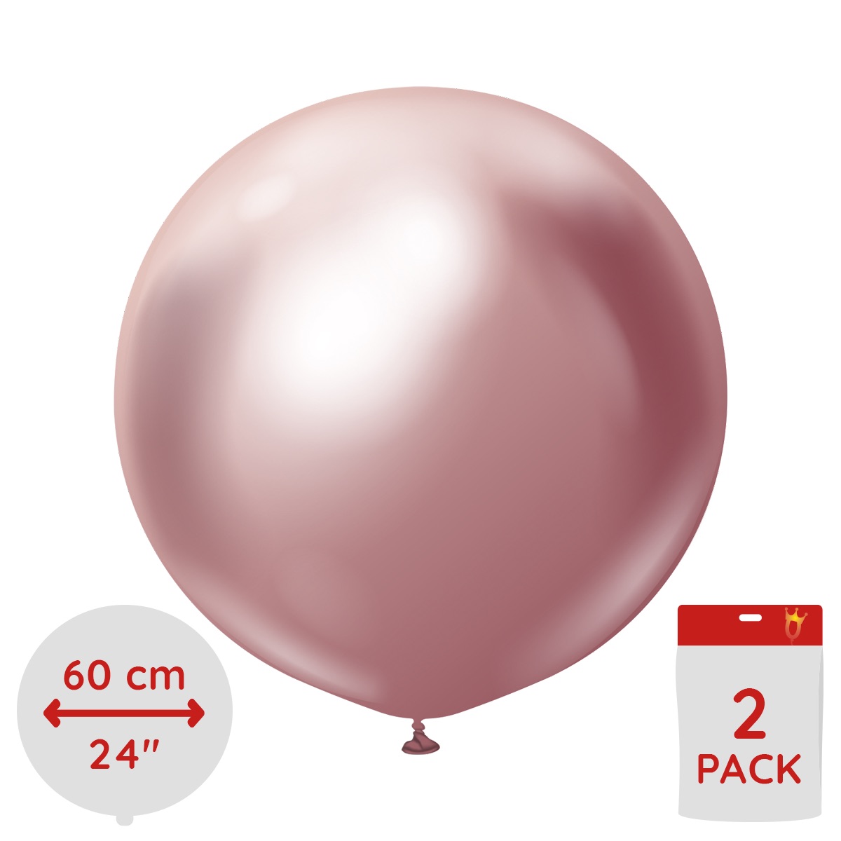 Latexballoons - Pink Chrome 60 cm 2-pack
