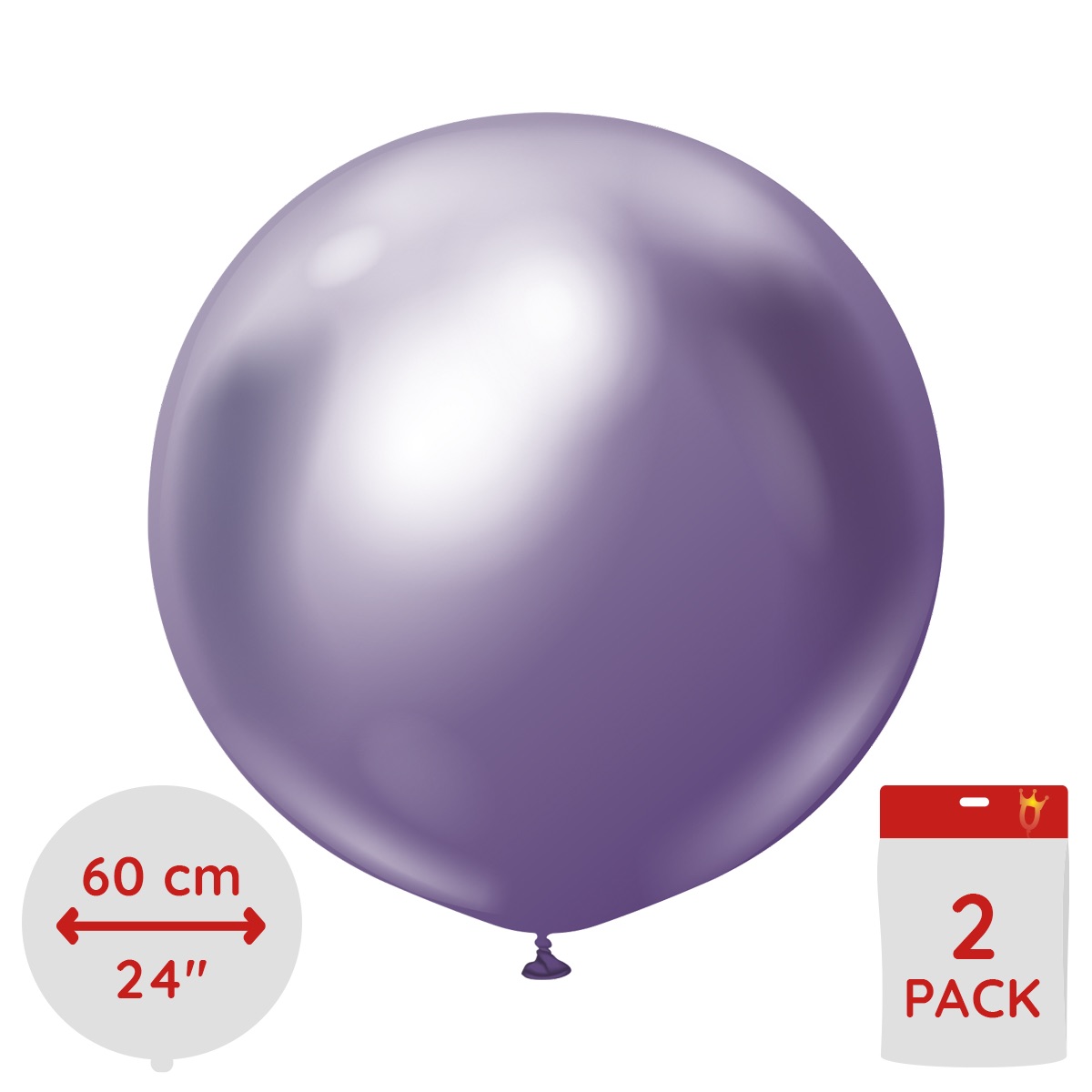 Latexballoons - Purple Chrome 60 cm 2-pack