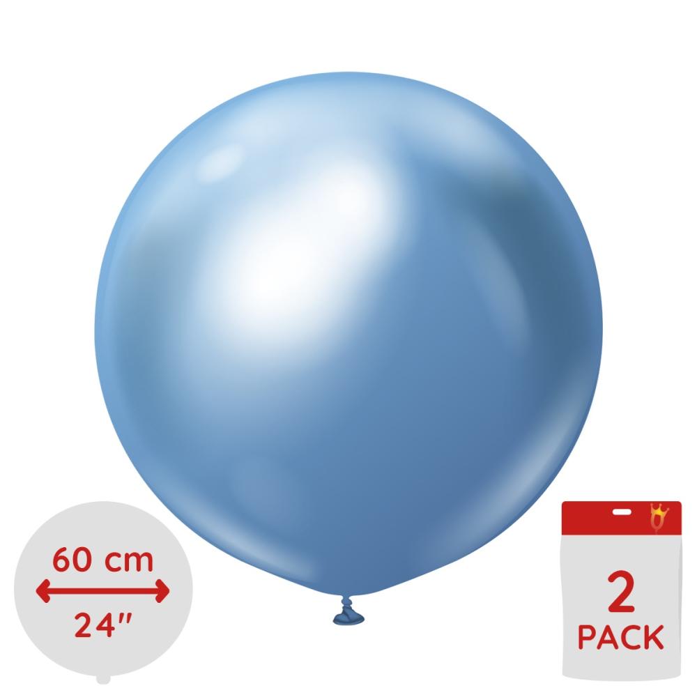 Latexballoons - Blue Chrome 60 cm 2-pack