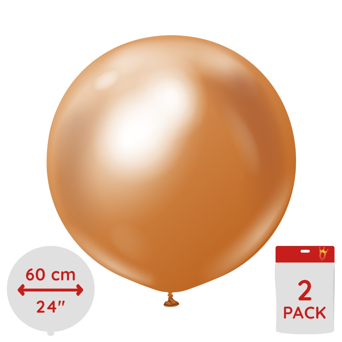 Latexballoons - Copper Chrome 60 cm 2-pack