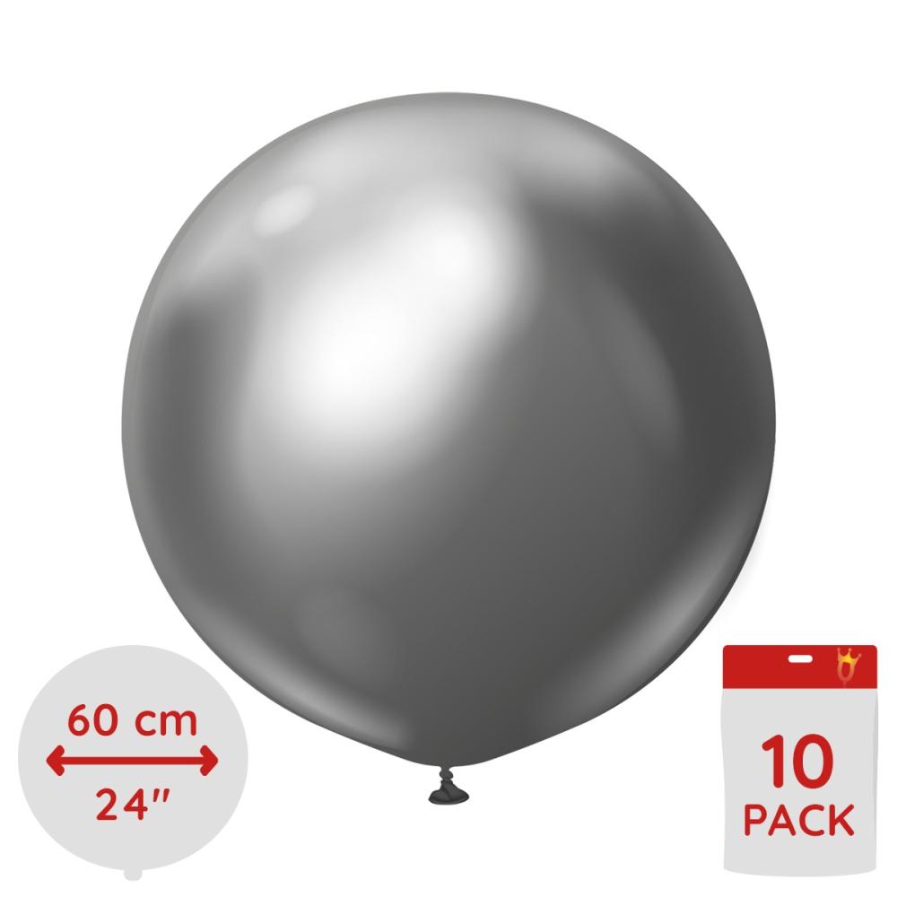 Latexballoons - Space Grey Chrome 60 cm 10-pack