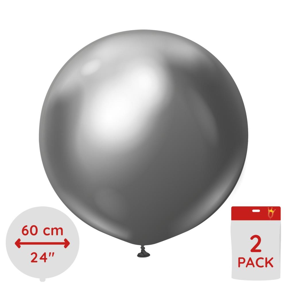 Latexballoons - Space Grey Chrome 60 cm 2-pack