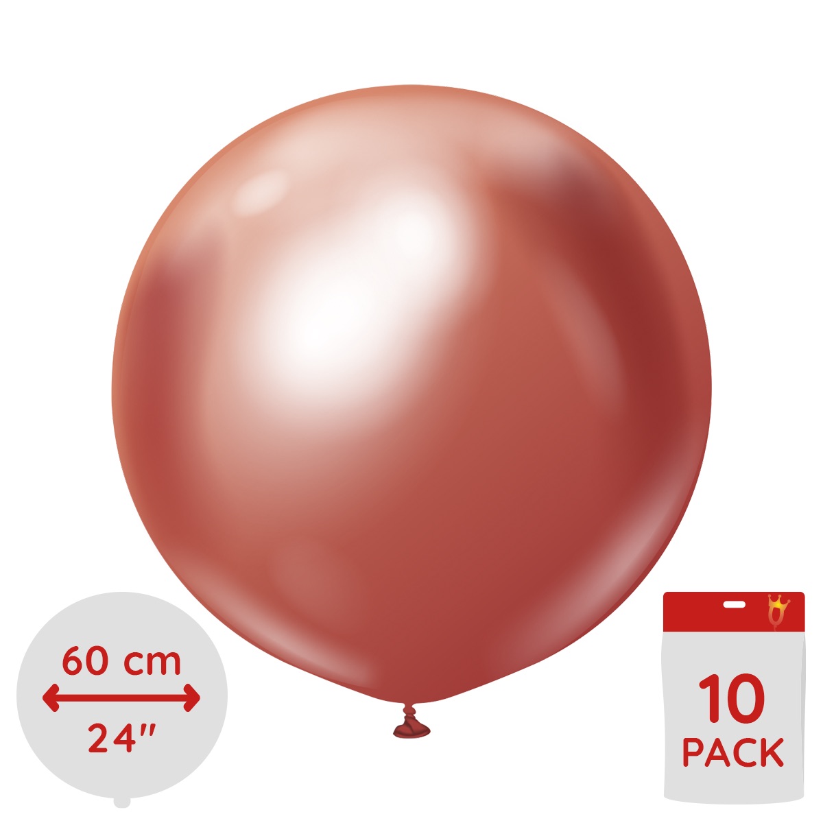 Latexballoons - Red Chrome 60 cm 10-pack
