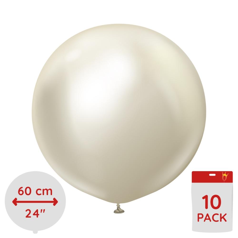 Latexballoons - White Gold Chrome 60 cm 10-pack