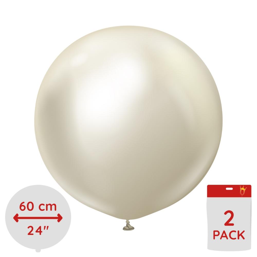 Latexballoons - White Gold Chrome 60 cm 2-pack