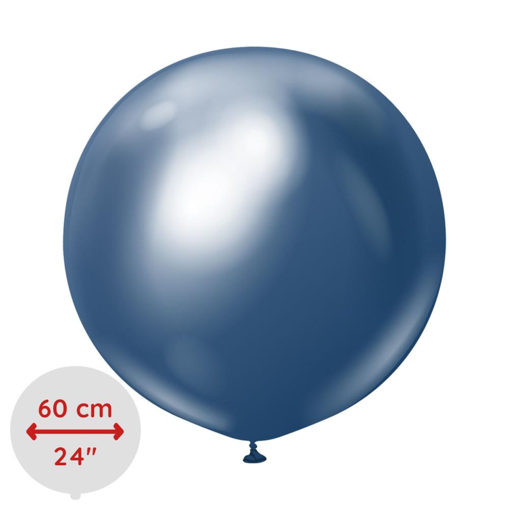 Latexballoons - Navy Chrome 60 cm 2-pack