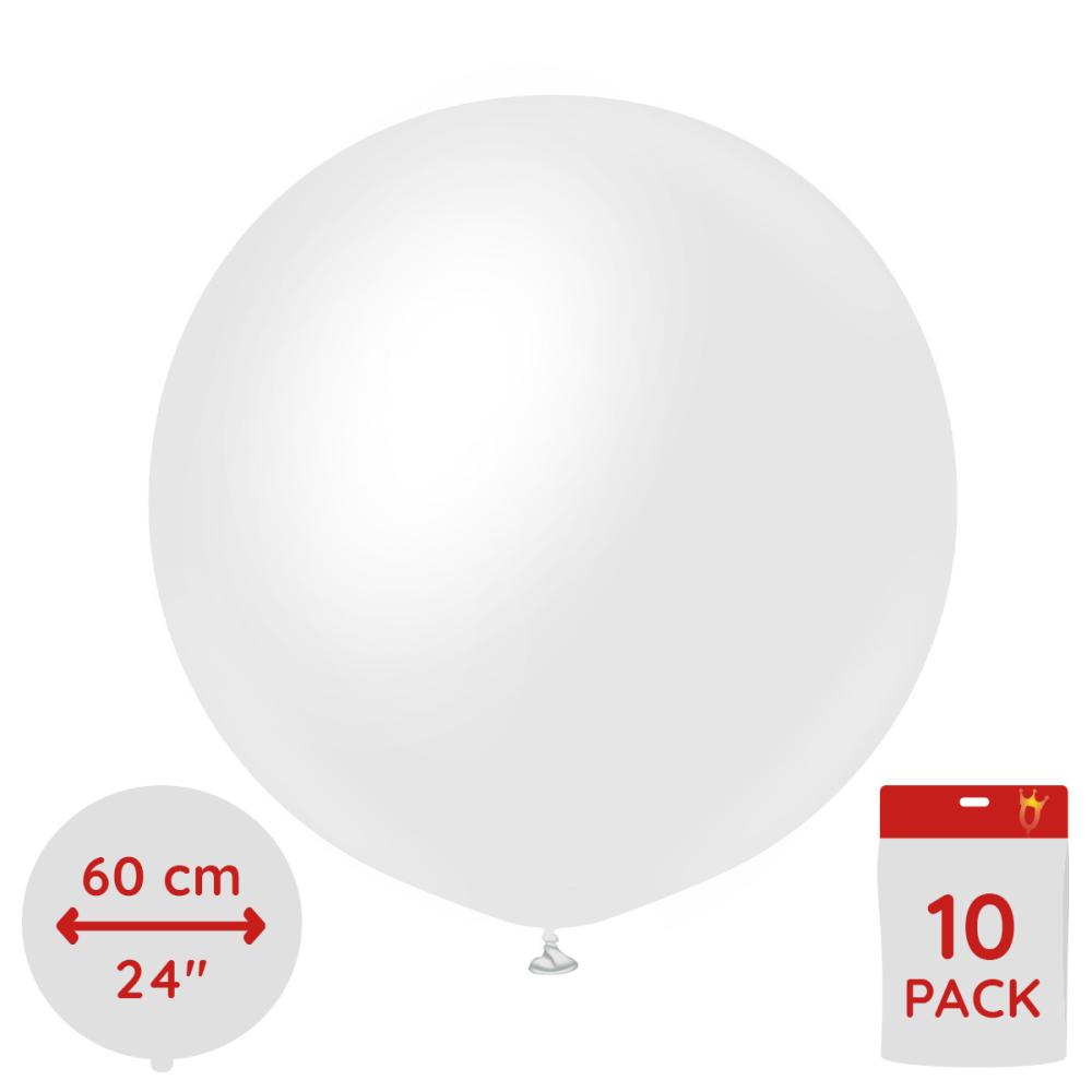 Latexballoons - Opaque Satin Snow White 60 cm 10-pack