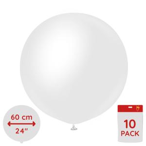 Latexballoons - Opaque Satin Snow White 60 cm 10-pack