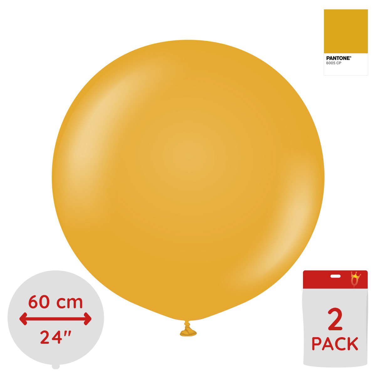 Latexballoons - Mustard 60 cm 2-pack