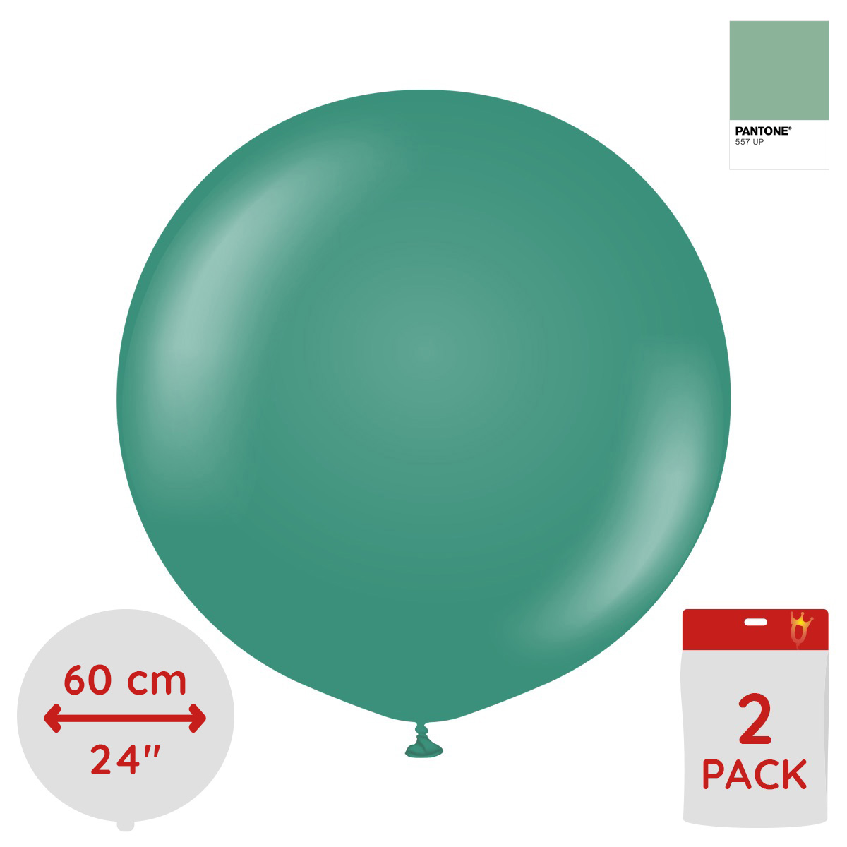 Latexballoons - Sage 60 cm 2-pack
