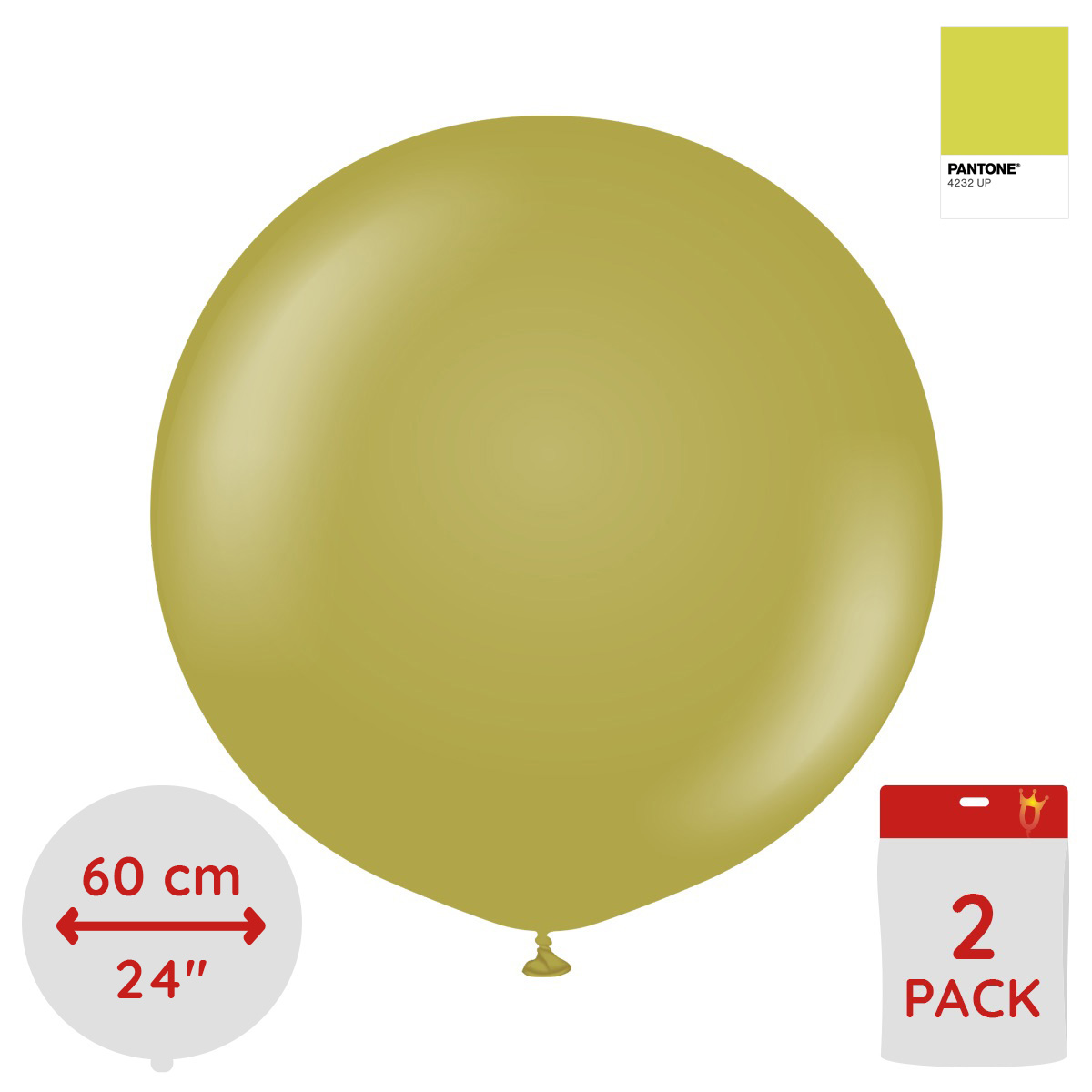 Latexballoons - Olive 60 cm 2-pack