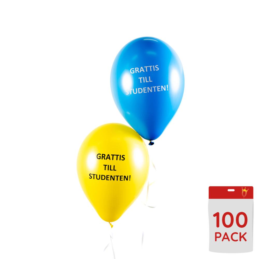 Latexballonger - Grattis till Studenten! 100-pack