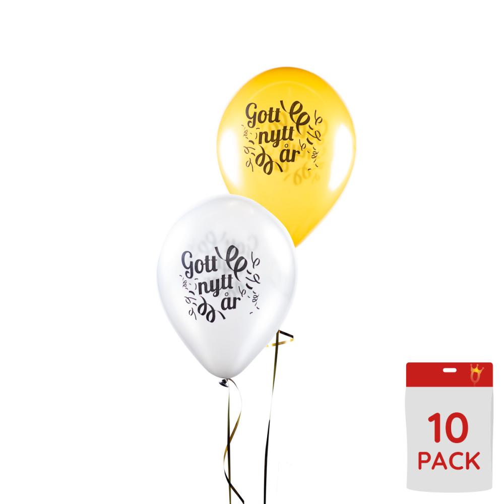Latexballonger - Gott Nytt År! 10-pack